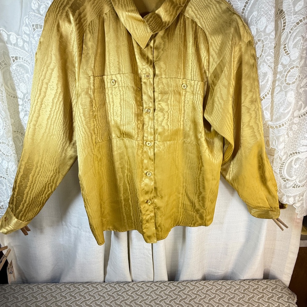 Gold Button-Up Men's Shirt